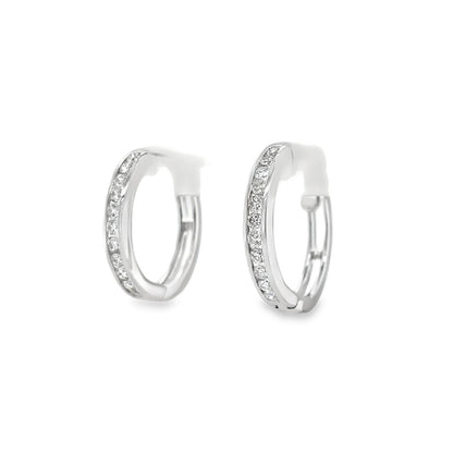Jai's 14K White Gold Petite Diamond Hoops