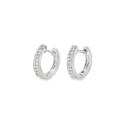 Jai's 14K White Gold 0.3-carat Diamond Pave Hoops