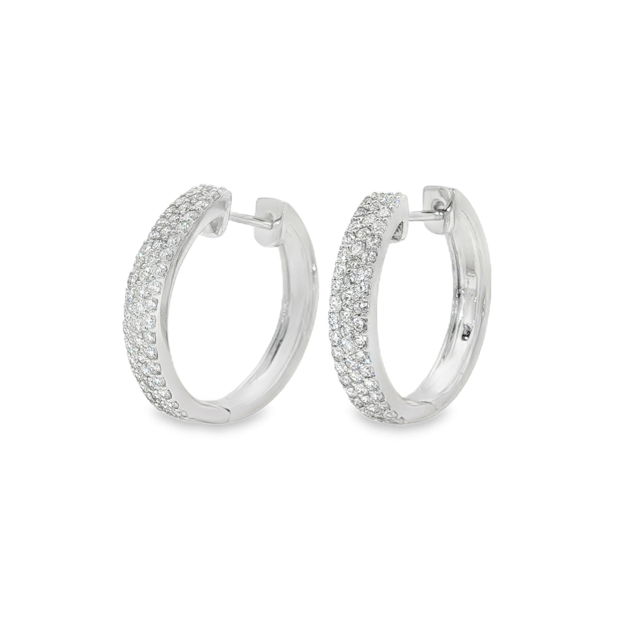 Jai's 14K White Gold 0.75-carat Diamond Pave Hoops