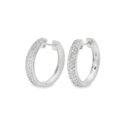 Jai's 14K White Gold 0.75-carat Diamond Pave Hoops