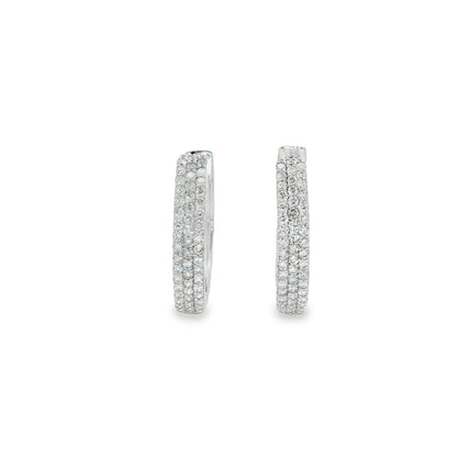 Jai's 14K White Gold 0.75-carat Diamond Pave Hoops