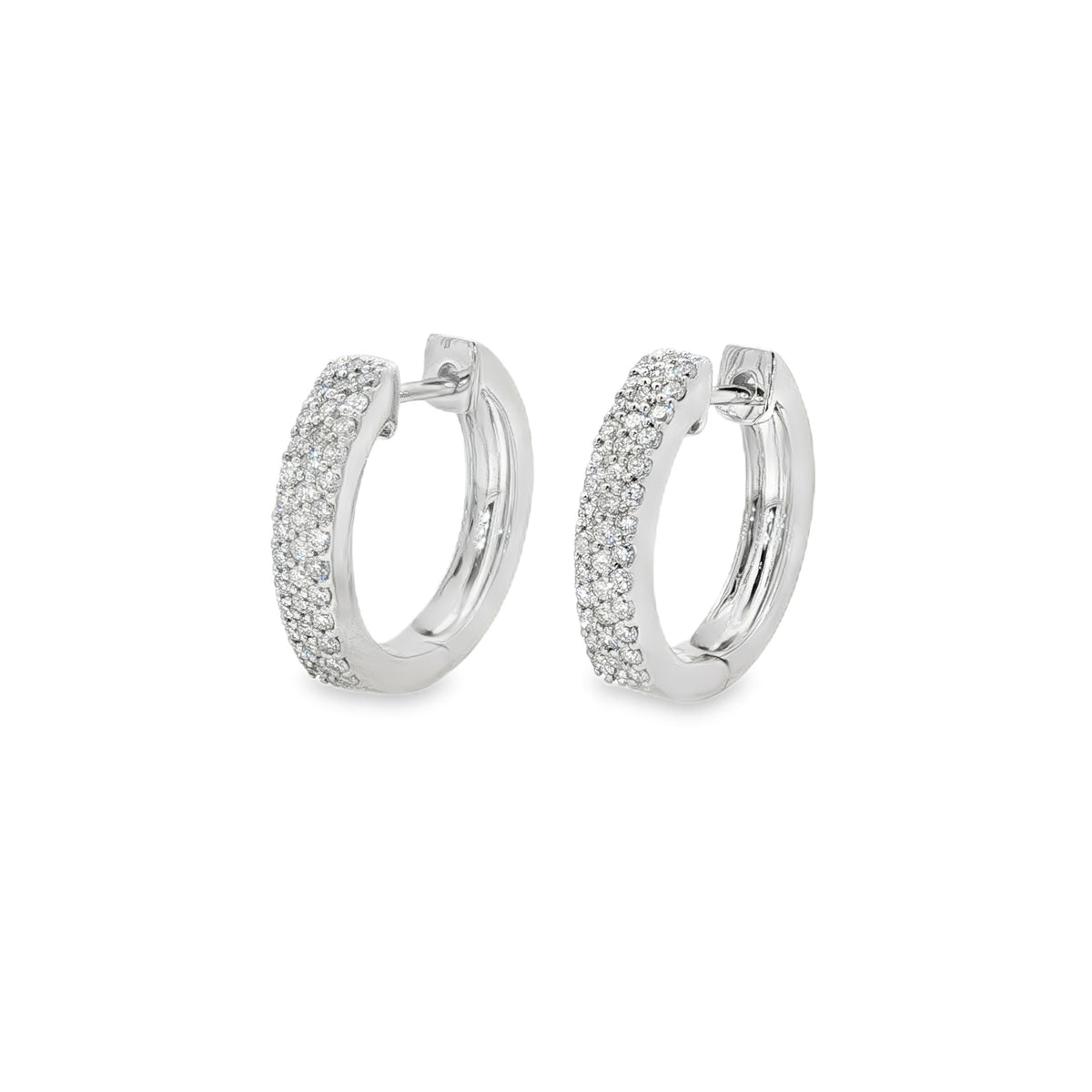 Jai's 14K White Gold 0.5-carat Diamond Pave Hoops