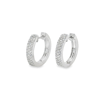 Jai's 14K White Gold 0.5-carat Diamond Pave Hoops