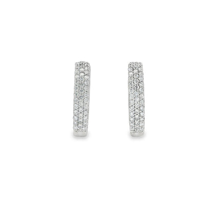 Jai's 14K White Gold 0.5-carat Diamond Pave Hoops