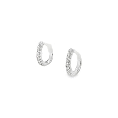 Jai's 14K White Gold Petite Diamond Hoops