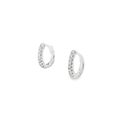 Jai's 14K White Gold Petite Diamond Hoops