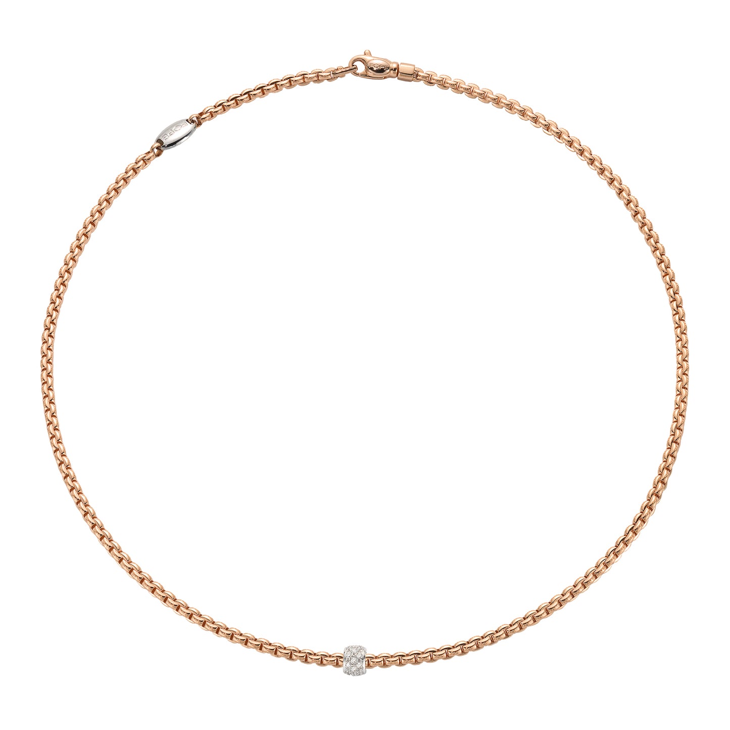 Fope's 18K Rose Gold Eka Rope Diamond Necklace