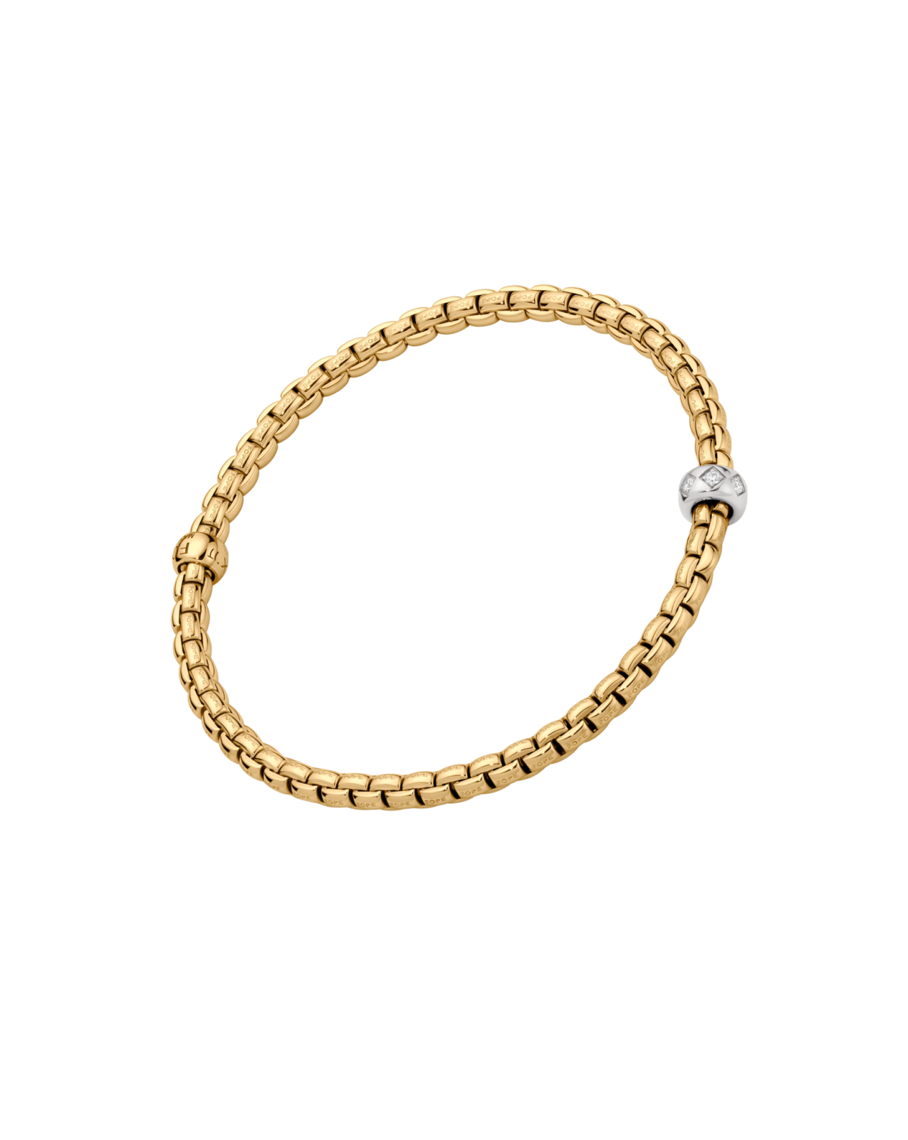 Fope's 18K Yellow Gold Eka Flex'it Diamond Bracelet