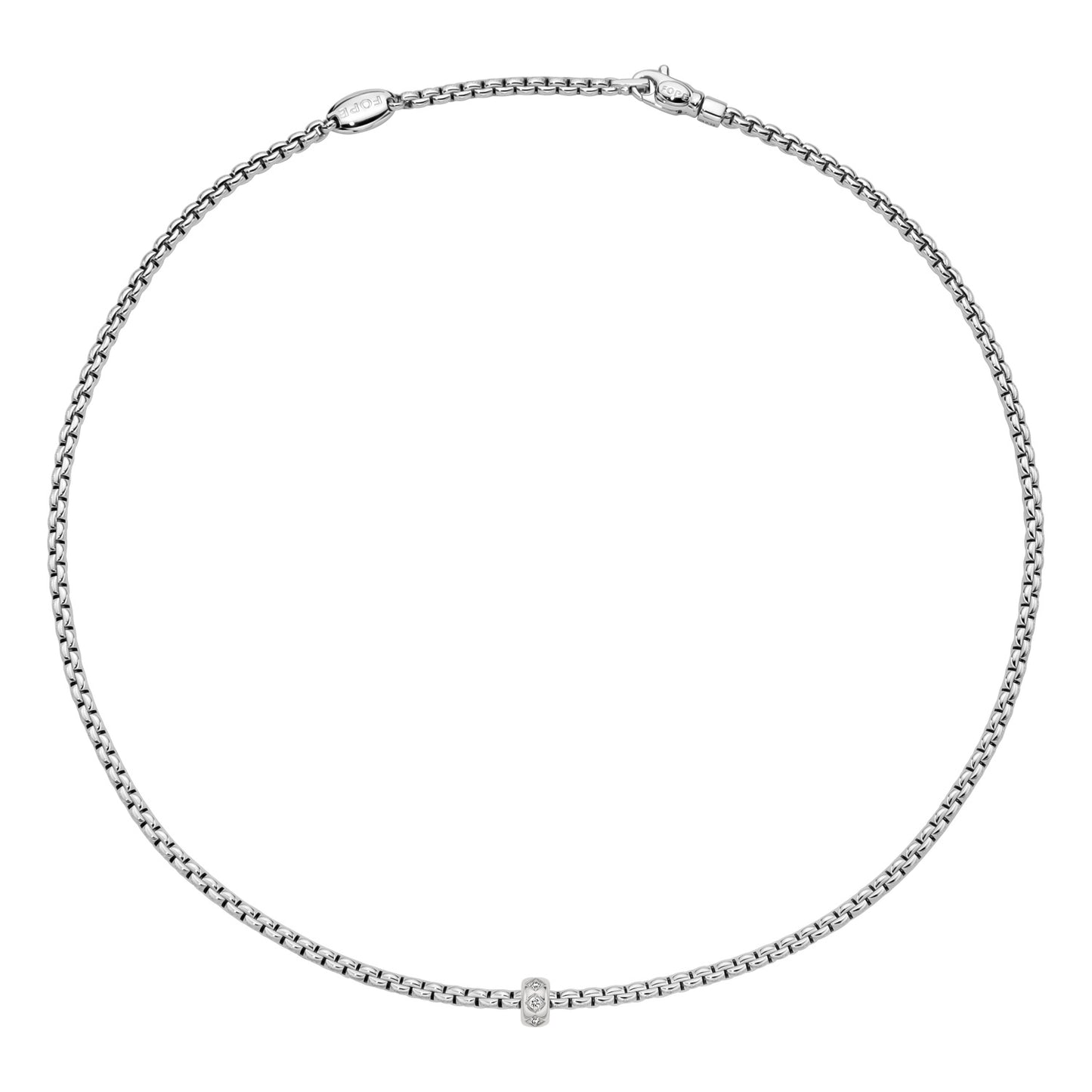 Fope's 18K White Gold Eka Rope Diamond Necklace