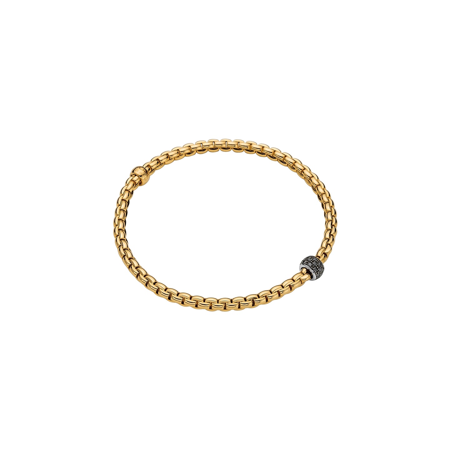Fope's 18K Yellow Gold Eka Flex'it Black Diamond Bracelet