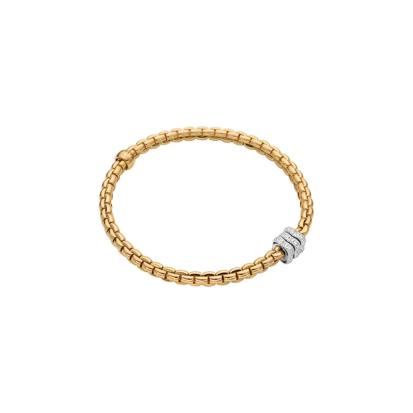 Fope's 18K Yellow Gold Multi-rondel Eka Flex'it Diamond Bracelet