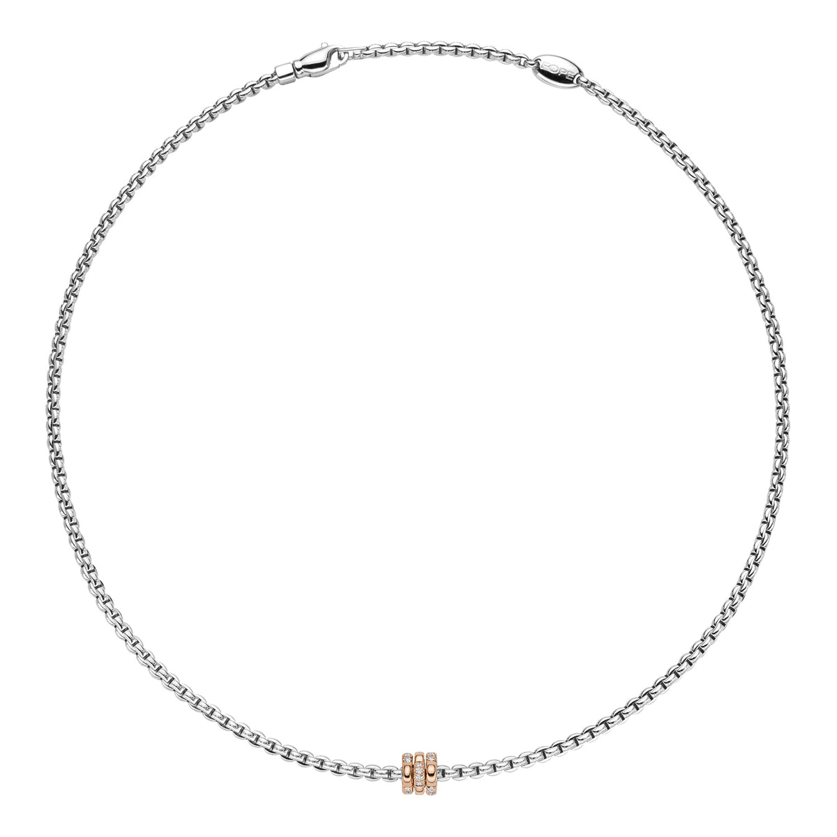 Fope's 18K White Gold Eka Rope Multi-rondel Diamond Necklace