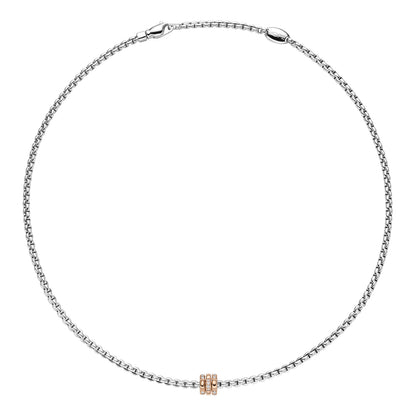 Fope's 18K White Gold Eka Rope Multi-rondel Diamond Necklace
