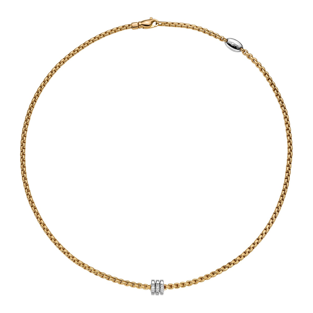 Fope's 18K Yellow Gold Multi-rondel Eka Rope Diamond Necklace
