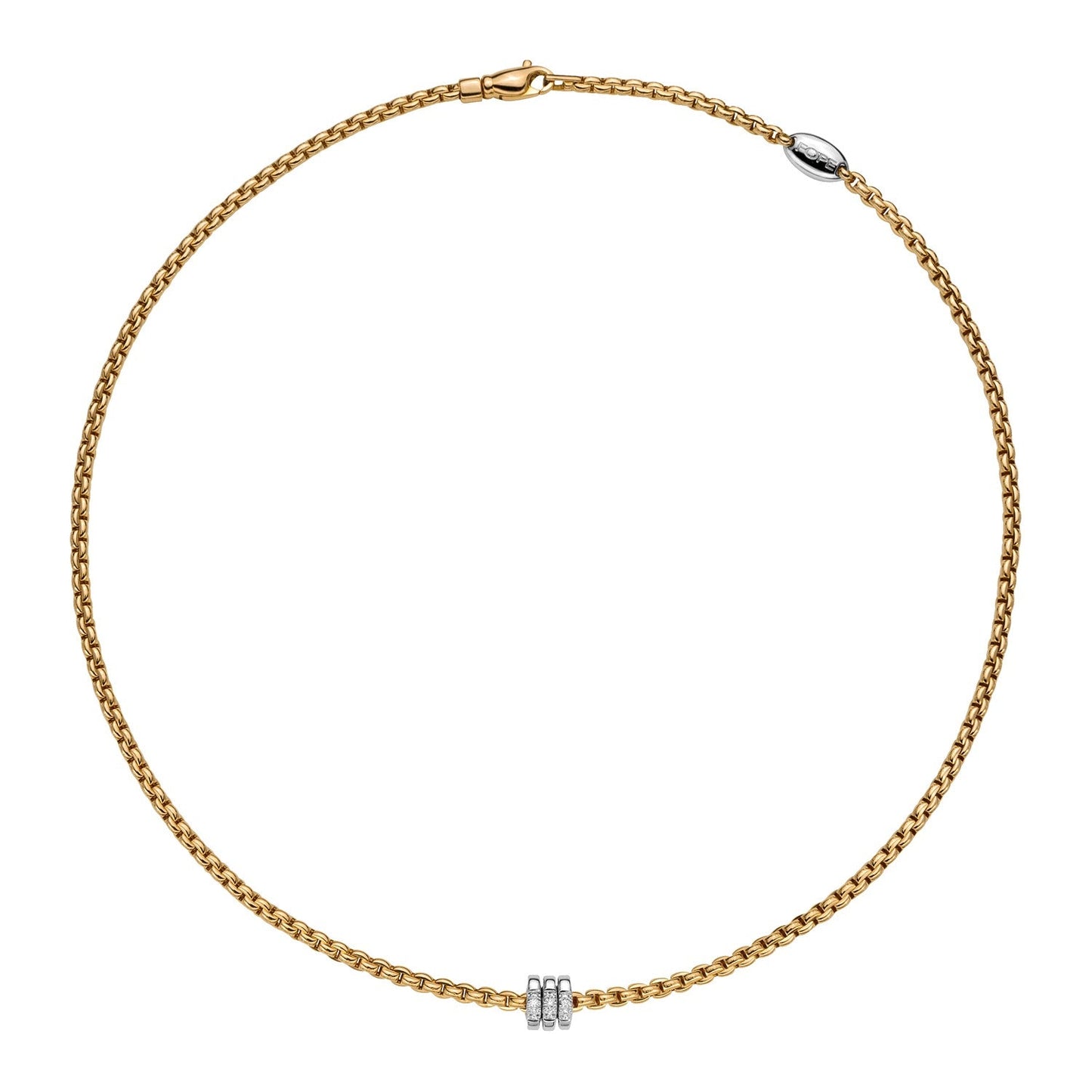 Fope's 18K Yellow Gold Multi-rondel Eka Rope Diamond Necklace