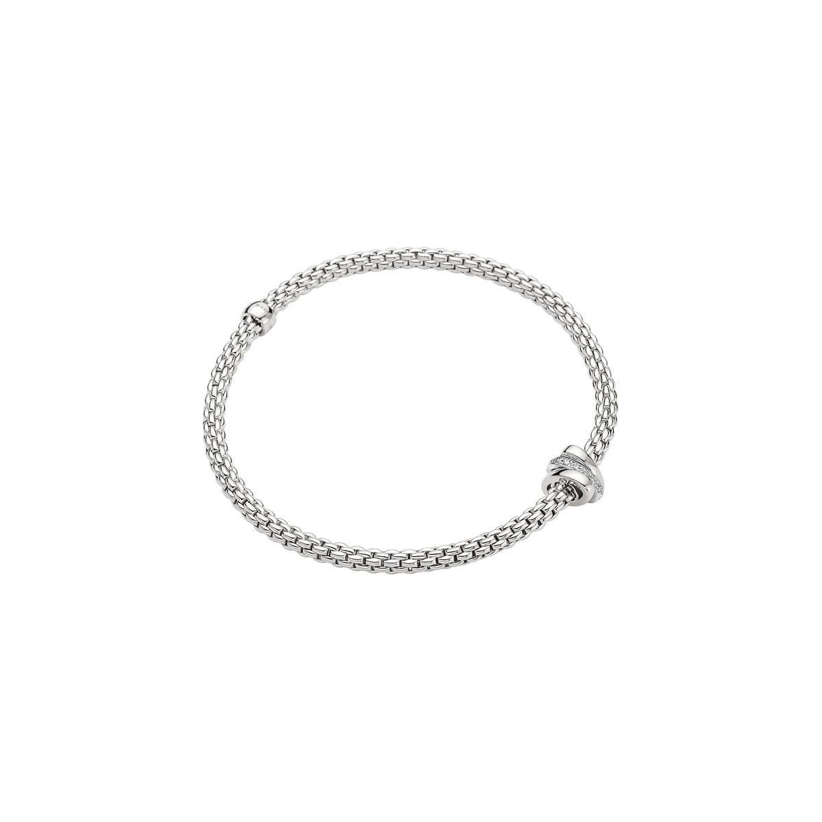 Fope's 18K White Gold Prima Flex'it Multi-rondel Diamond Bracelet