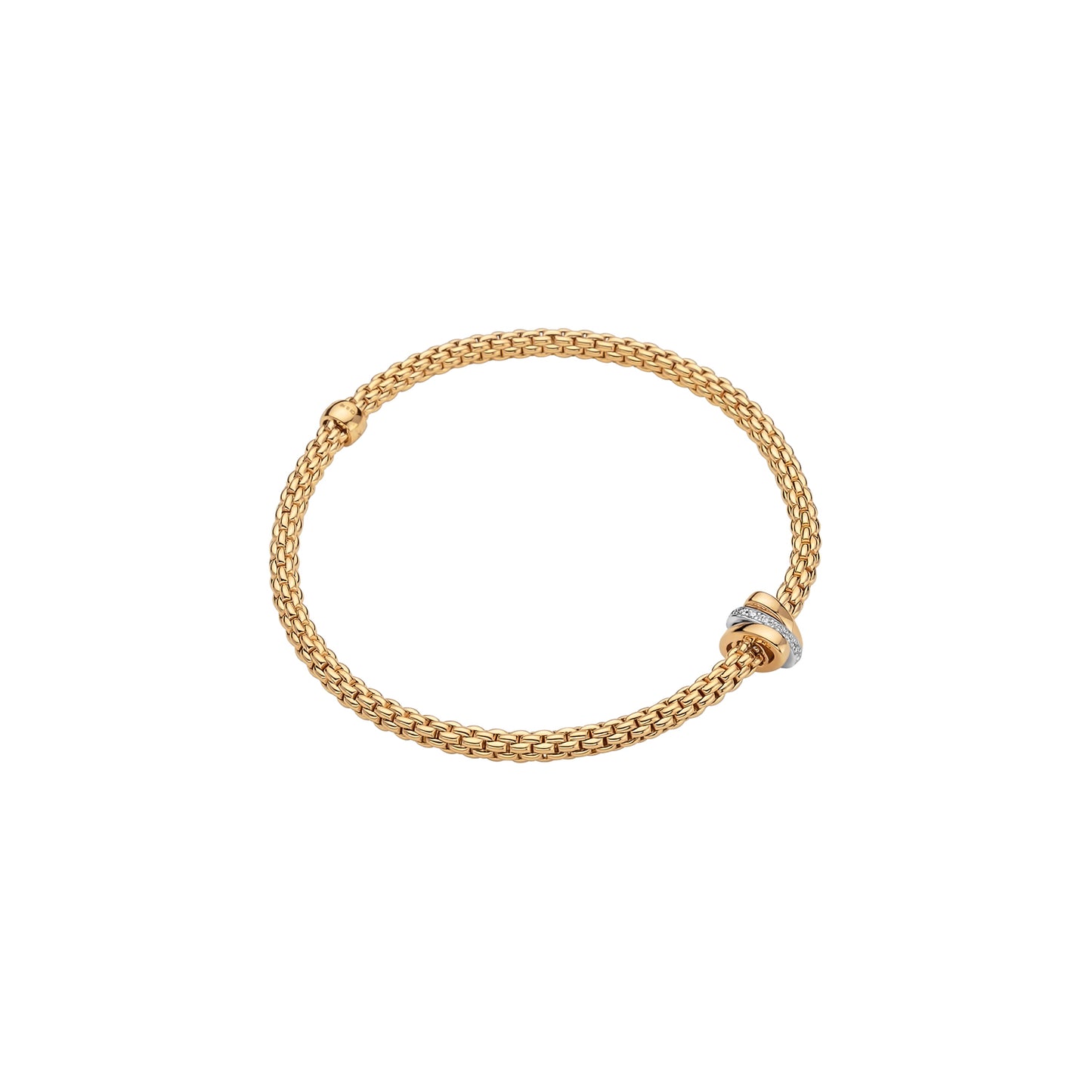 Fope's 18K Yellow Gold Prima Flex'it Multi-rondel Diamond Bracelet