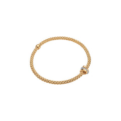 Fope's 18K Yellow Gold Prima Flex'it Multi-rondel Diamond Bracelet