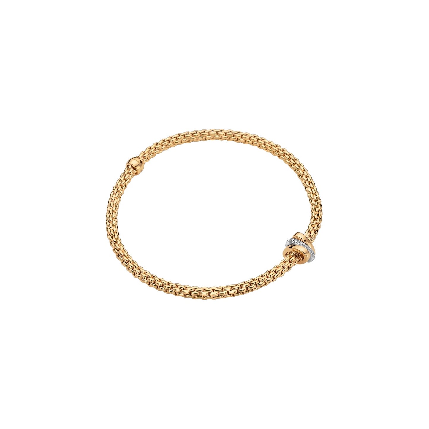 Fope's 18K Yellow Gold Prima Flex'it Multi-rondel Diamond Bracelet