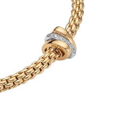Fope's 18K Yellow Gold Prima Flex'it Multi-rondel Diamond Bracelet