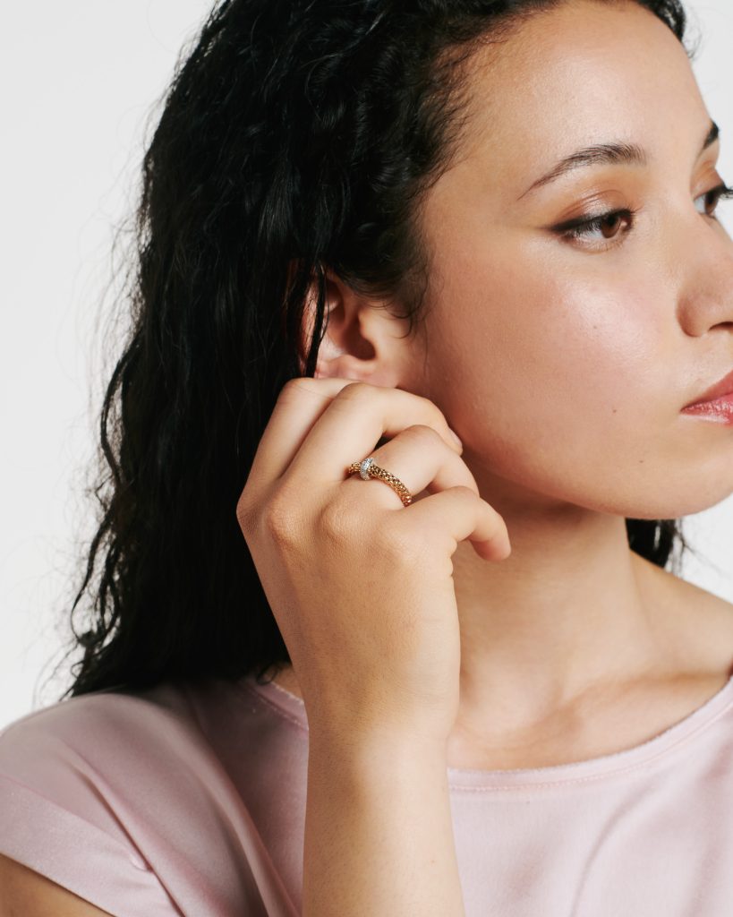 Fope's 18K Rose Gold Prima Flex'it Diamond Ring