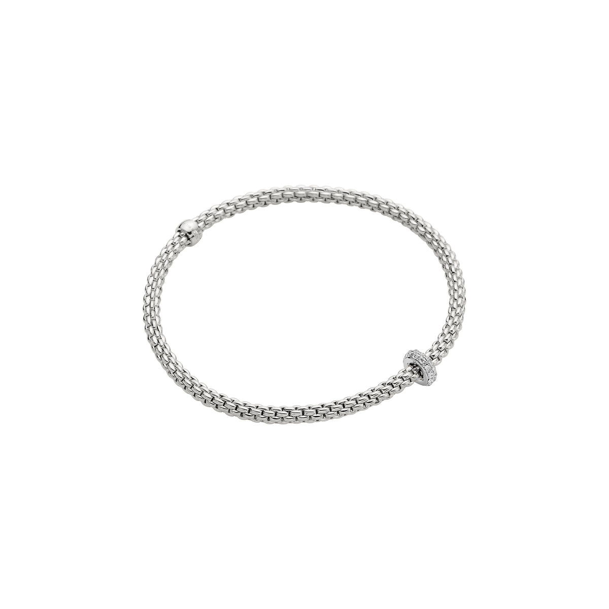 Fope's 18K White Gold Prima Flex'it Diamond Bracelet