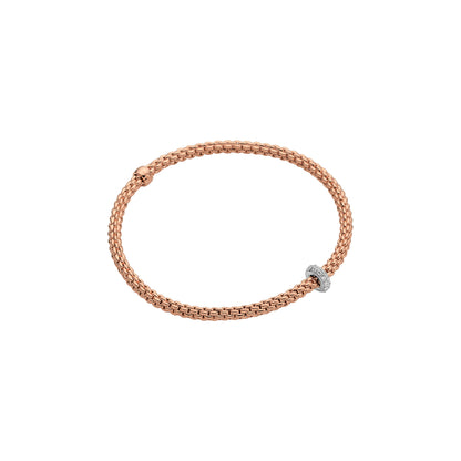 Fope's 18K Rose Gold Prima Flex'it Diamond Bracelet