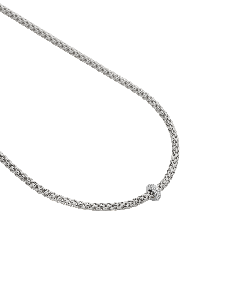 Fope's 18K White Gold Prima Rope Diamond Necklace
