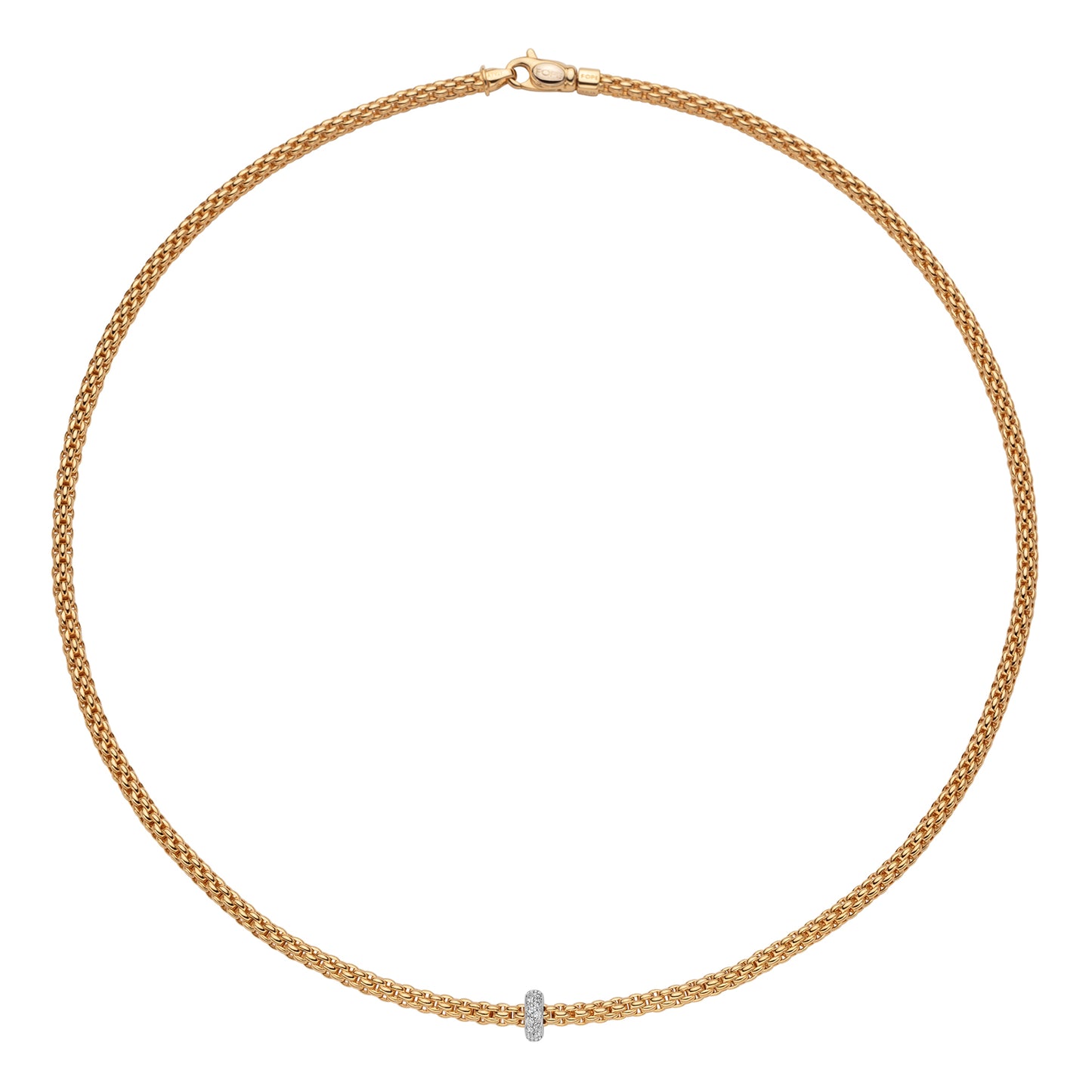 Fope's 18K Yellow Gold Prima Rope Diamond Necklace