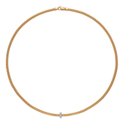 Fope's 18K Yellow Gold Prima Rope Diamond Necklace
