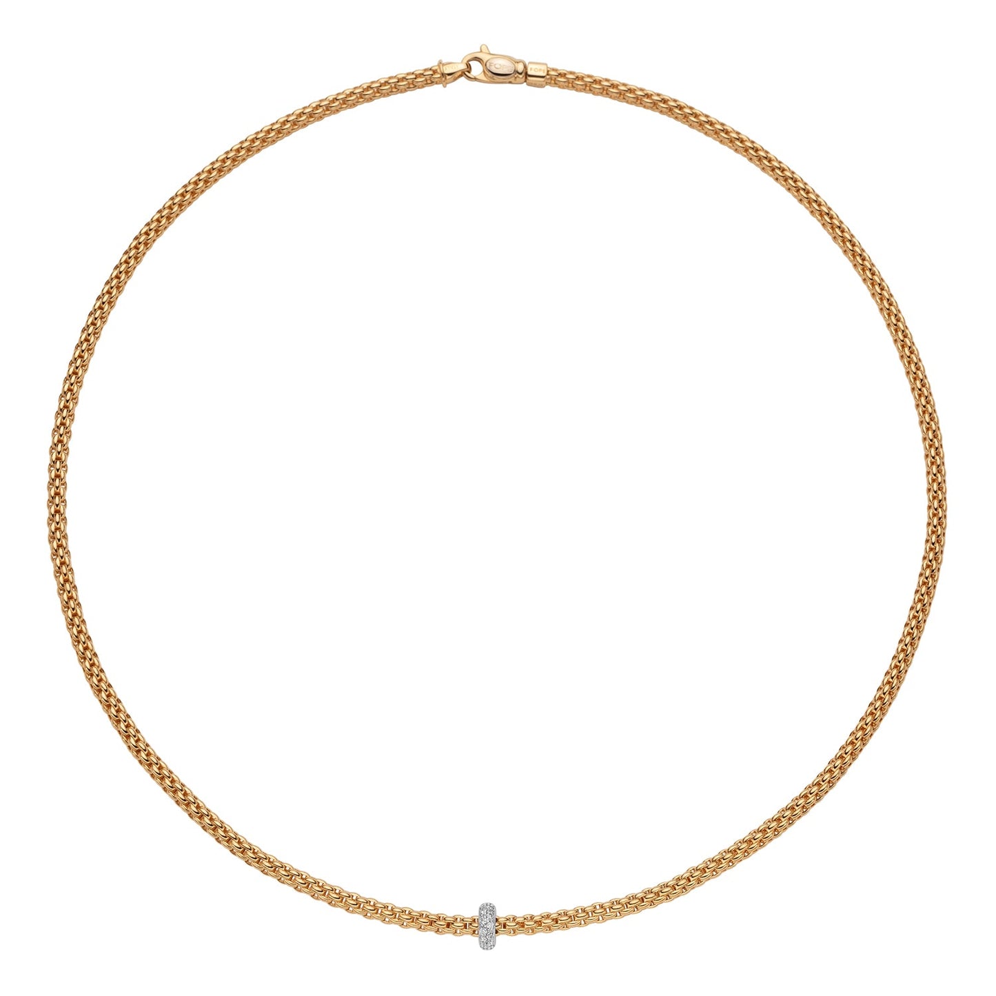 Fope's 18K Yellow Gold Prima Rope Diamond Necklace