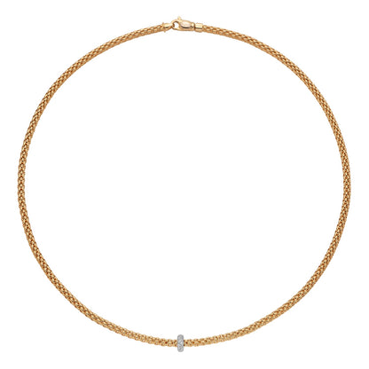 Fope's 18K Yellow Gold Prima Rope Diamond Necklace
