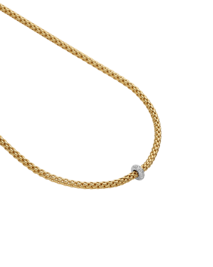 Fope's 18K Yellow Gold Prima Rope Diamond Necklace