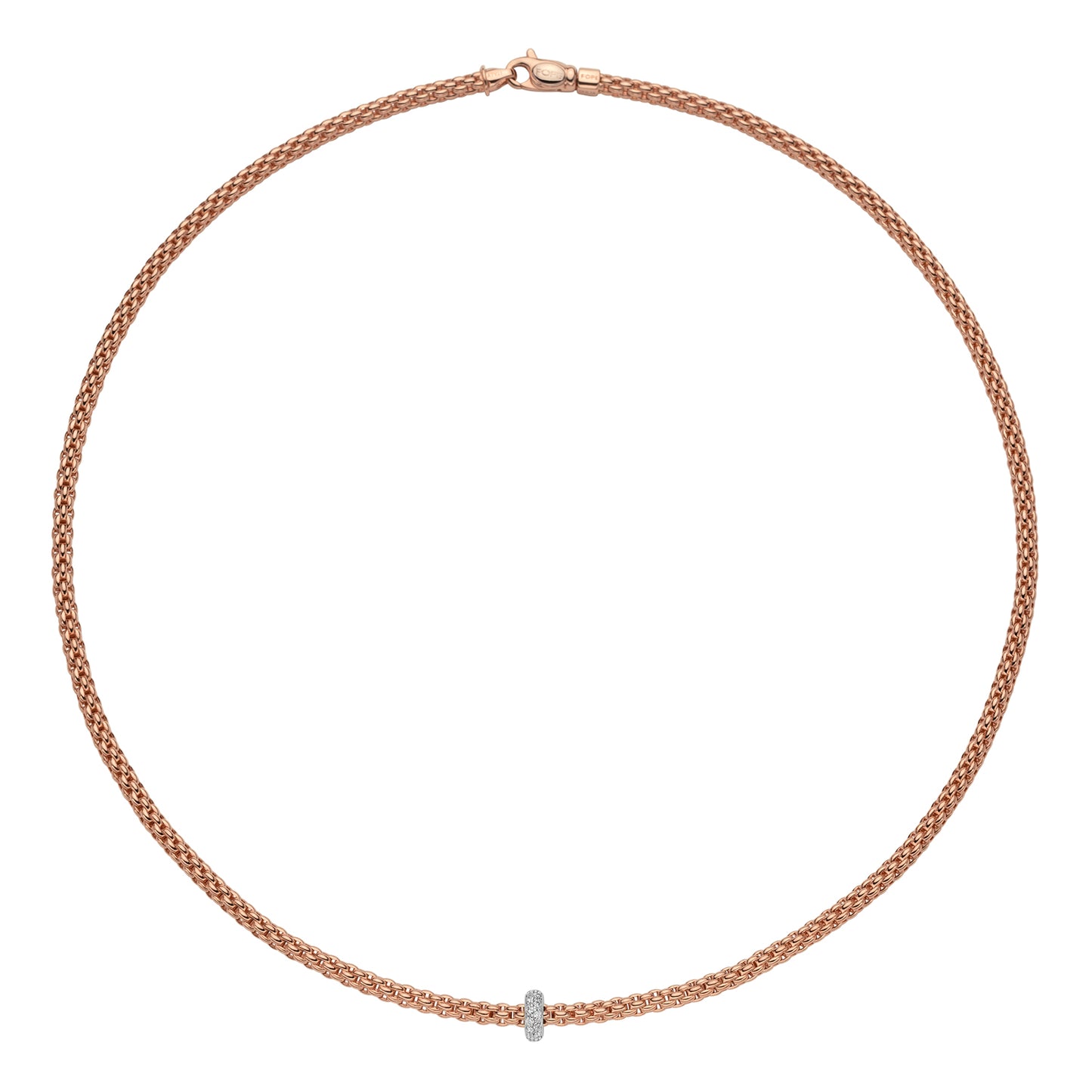 Fope's 18K Rose Gold Prima Rope Diamond Necklace