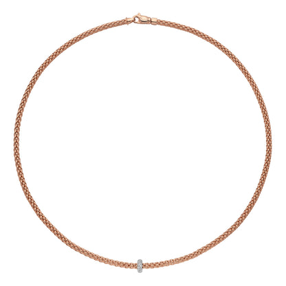 Fope's 18K Rose Gold Prima Rope Diamond Necklace