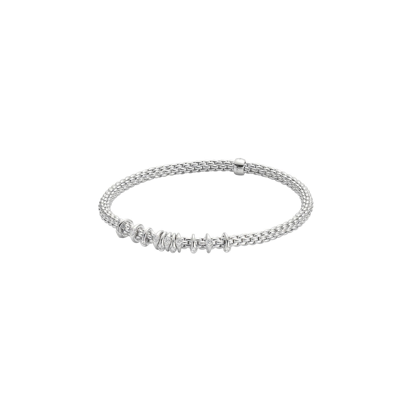 Fope's 18K White Gold Multi-rondel Prima Diamond Bracelet
