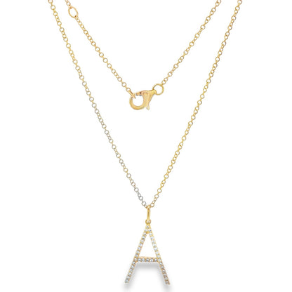 Jai's 14K Yellow Gold Diamond Initial A Necklace