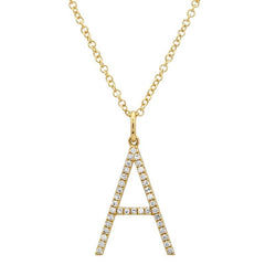 Jai's 14K Yellow Gold Diamond Initial A Necklace