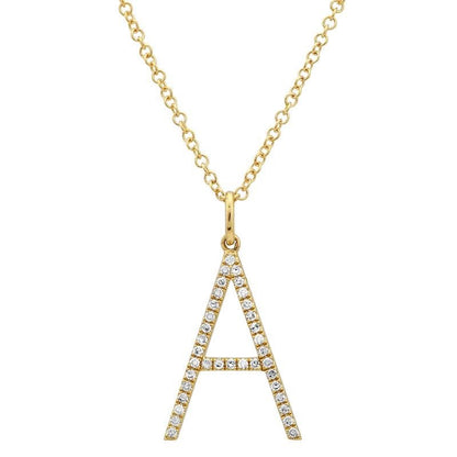 Jai's 14K Yellow Gold Diamond Initial A Necklace