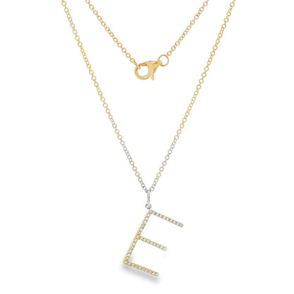 Jai's 14K Yellow Gold Diamond Initial E Necklace