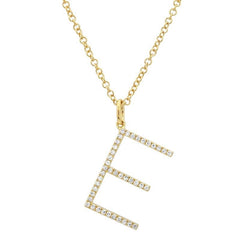 Jai's 14K Yellow Gold Diamond Initial E Necklace