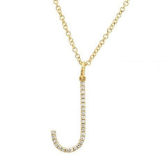 Jai's 14K Yellow Gold Diamond Initial J Necklace