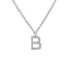 Jai's 14K White Gold Diamond Initial B Necklace