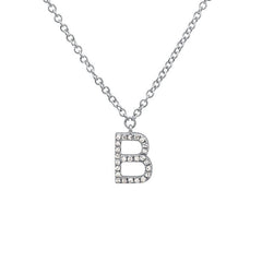 Jai's 14K White Gold Diamond Initial B Necklace
