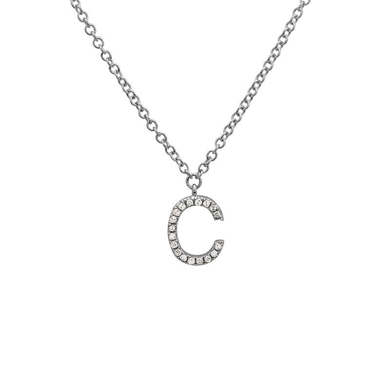 Jai's 14K White Gold Diamond Initial C Necklace