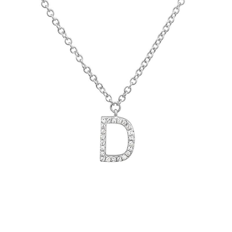 Jai's 14K White Gold Diamond Initial D Necklace