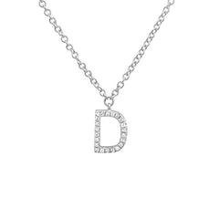 Jai's 14K White Gold Diamond Initial D Necklace