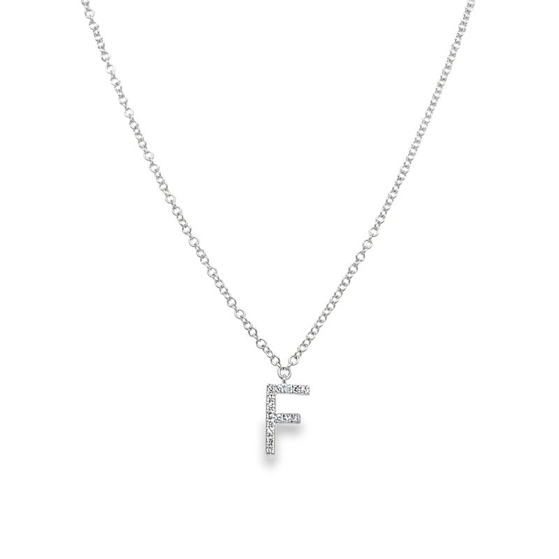 Jai's 14K White Gold Diamond Initial F Necklace