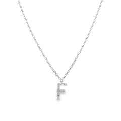 Jai's 14K White Gold Diamond Initial F Necklace