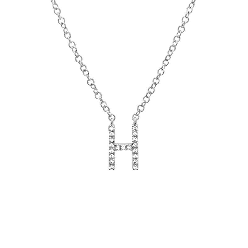 Jai's 14K White Gold Diamond Initial H Necklace